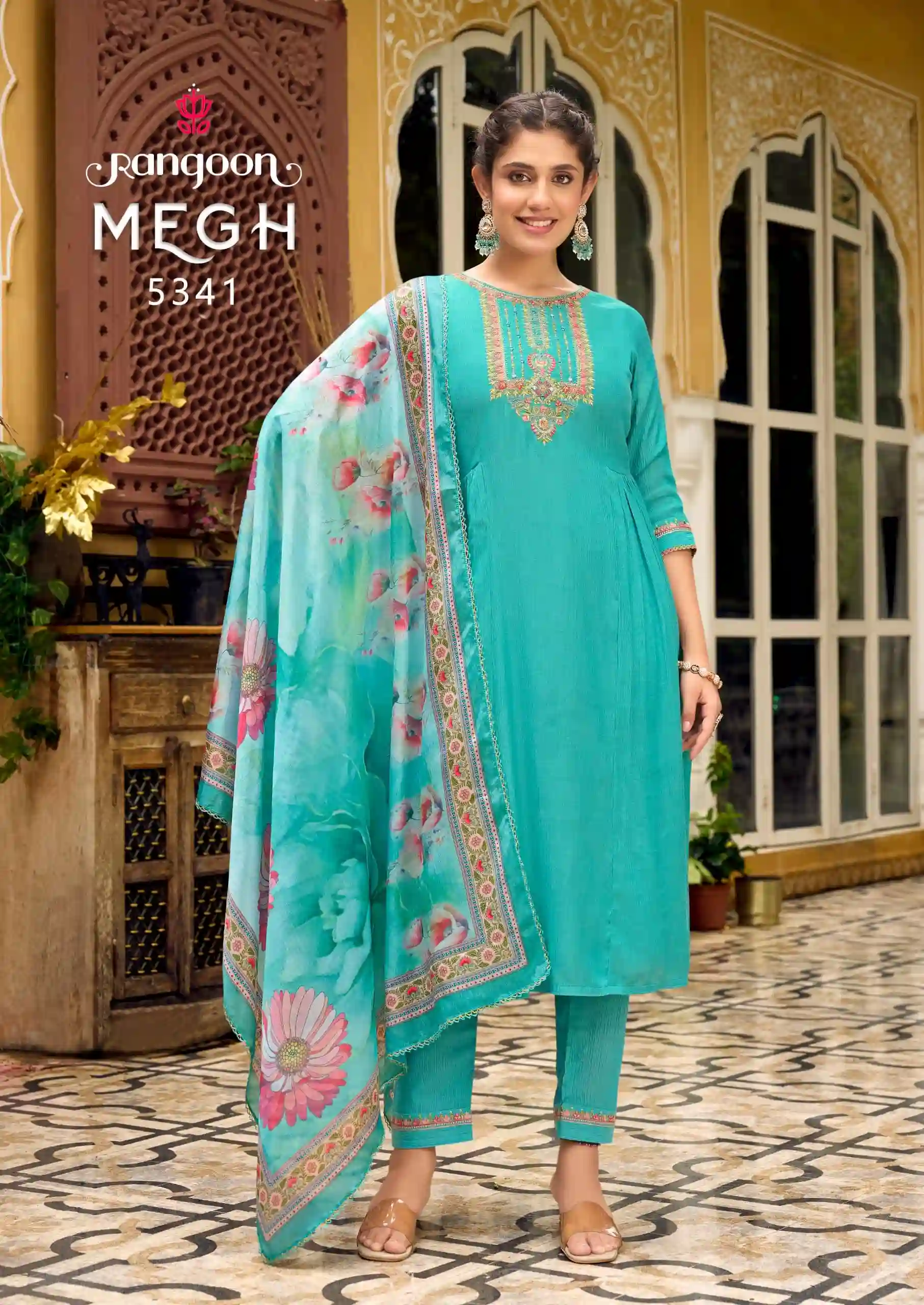 Rangoon Megh Viscose Wholesale Readymade Salwar Suit Catalog — Wholesale Readymade Suit, Rangoon wholesale from Surat — view 5